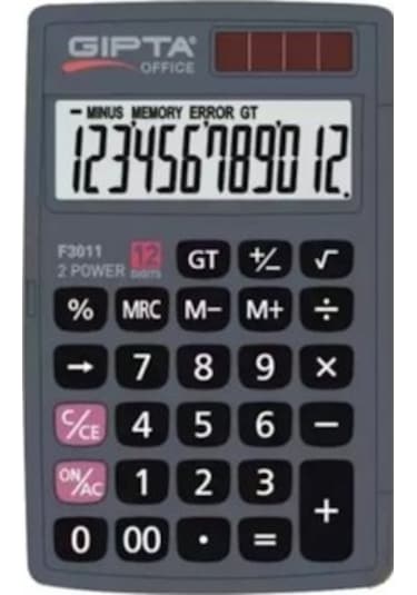 Gıpta F3011 Cep Tipi 12 Hane Hesap Makinesi