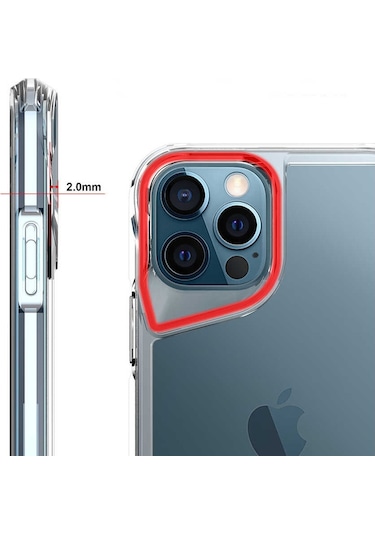 Apple Uyumlu iPhone 12 Pro Kılıf Case, Transparent Smooth Hard Protective Cover
