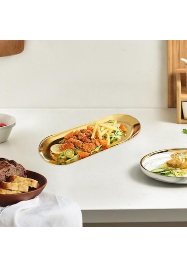 Gümüş Paslanmaz Çelik Barbekü Plaka Ayna Parlatıcı Gıda Sınıfı Bulaşık Makinesinde Yıkanabilir Çok Fonksiyonlu Aperatif Tatlı Sebze Yemek Servis M