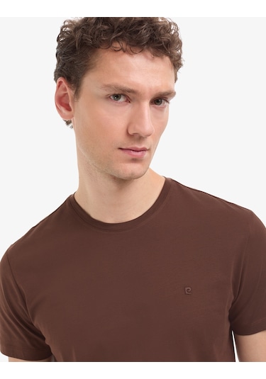 Pierre Cardin Erkek Koyu Kahverengi Tişört Basic 50325307-vr084