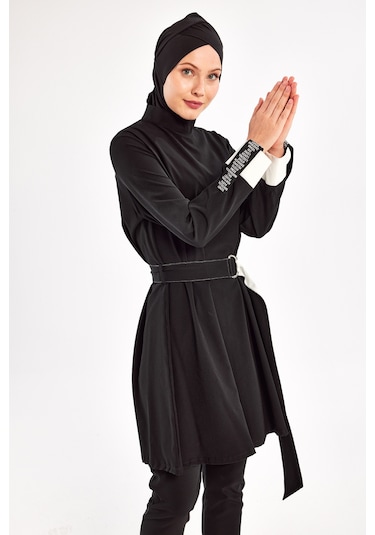 Spor Likra Tam Kapalı Tesettür Mayo 1221 Siyah14 Siyah