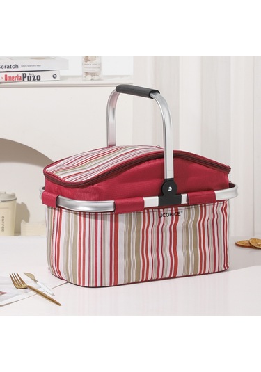 Lıcorıce Büyük Kapasiteli 27l Çıkarılabilir Ve Kolay Temizlenebilir Açık Kamp Gıda Saklama Kutusu, Katlanabilir Taşınabilir Isı Yalıtım Soğutma Sepeti Kırmızı