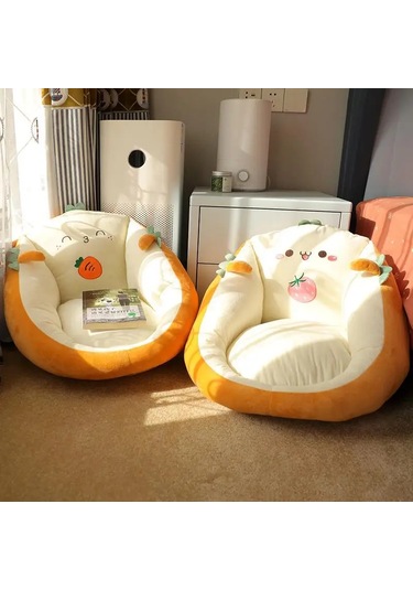 Sevimli Yastık Karikatür Yumuşak Ve Rahat Kalın Yurt Ofis Yatak Sarı