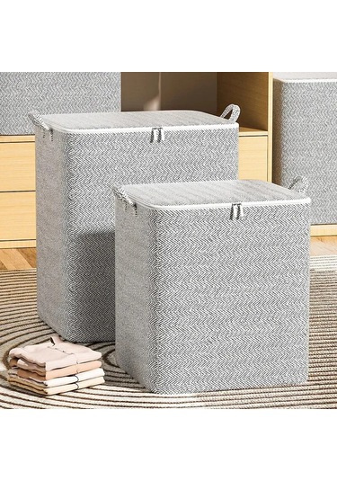 1 Adet Ev Büyük Kapasiteli Saklama Çantası Dokunmamış Malzeme, Gri