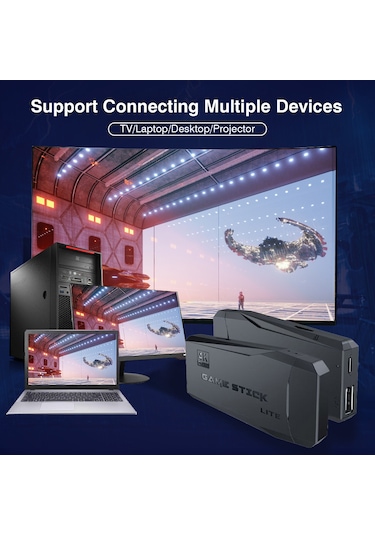 Vkemall 1080p Video Oyun Çubuğu Konsolu Çift 2.4g Kablosuz Kontrol Cihazı Oyun Kumandası