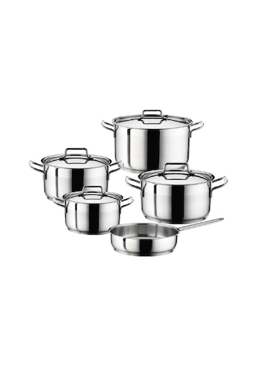 Hascevher Anett 9 Parça Çelik Tencere Seti Çelik