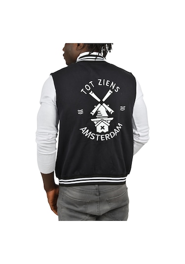 Deepsea Erkek Koyu Lacivert Nakış İşlemeli Üç İplik İçi Şardonlu Kolsuz Kolej Yelek 2304773 Koyu Lacivert