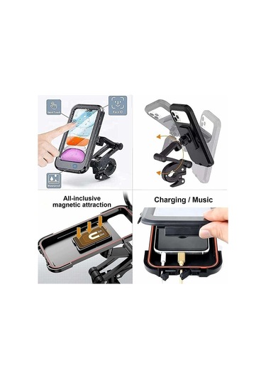 Taşınabilir Araba Aksesuarları, Su Geçirmez Bisiklet Telefon Tutucu, Yağmur Kılıflı 360 Scooter A Diğer