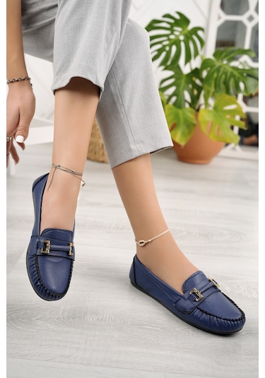 Khayt Daisy Casual Günlük Kadın Babet Ayakkabı Lacivert