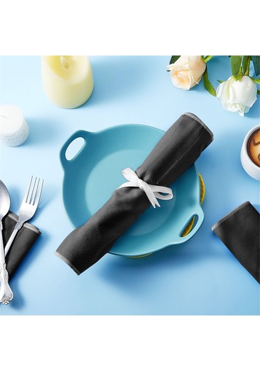 12'li Set Gümüş Koruma Torbası, Anti-pas Keçe Çanta Black