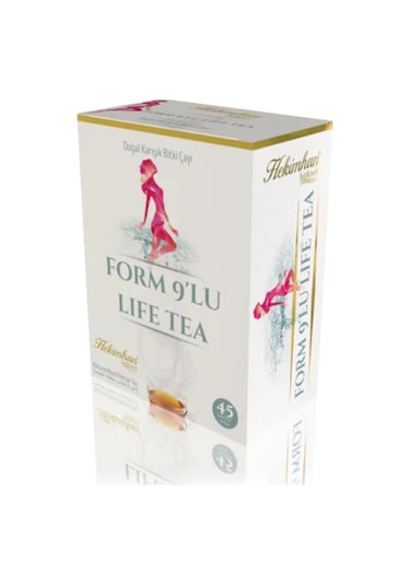Hekimhan Bitkisel Form 9'lu Life Tea Doğal Karışık Bitki Çayı Süzen Poşet 2'li 45 x 2 G