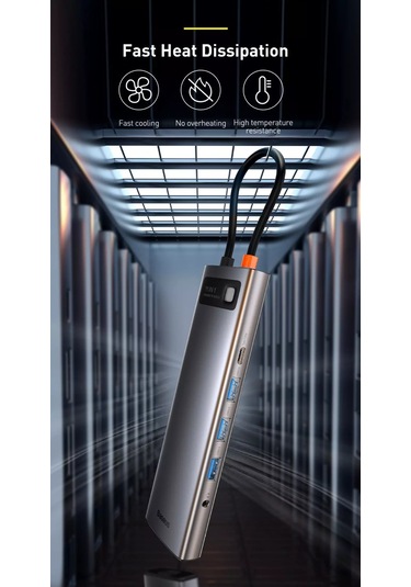 Baseus Metal Gleam 11in1 Multifonksiyonel Type-C Hub Dock Station