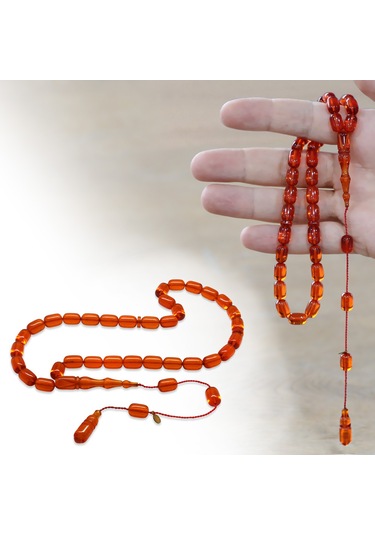 Tesbihname Katalin Tesbih - Sistemli - Usta İşçilikli - Özel Kutulu - Turuncu Renk - Kapsül Kesim 02392188