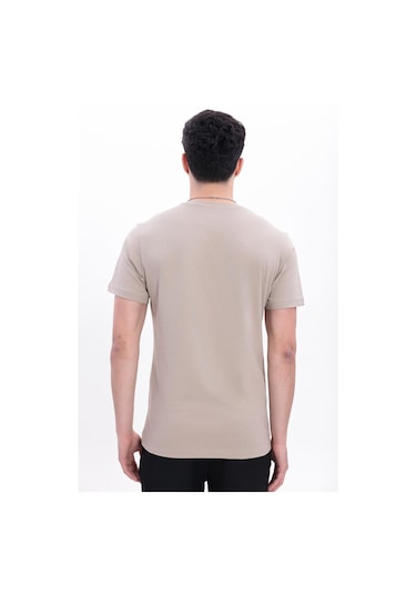 Freemen Erkek/unisex Bisiklet Yaka Basic Tişört %100 Pamuk-371 Bej