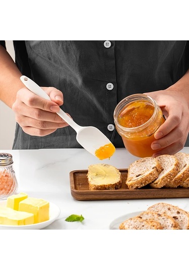 Chuangyinshop Siyah 6 Parça Silikon Spatula Seti Pişirme Ve Karıştırma İçin Yüksek Isıya Dayanıklı 4 Renk Seçeneği Siyah