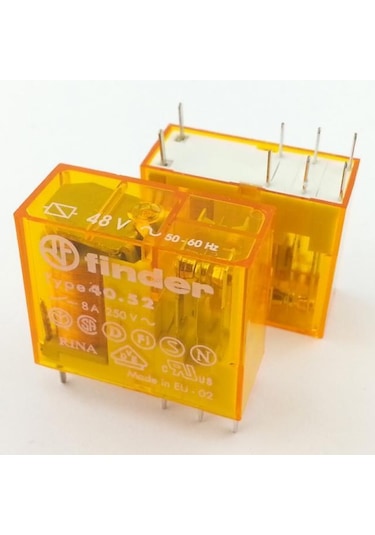 Finder 40.52.8.048.0000 48v 8a Ac İki Kontak Minyatür Pcb Röle 5