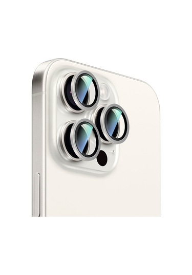 İphone 16 Pro Uyumlu Caseworld Alloy Two-color Serisi Lens Koruyucu Gümüş