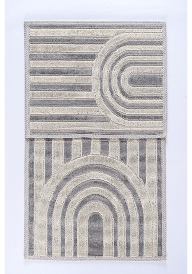 2 Li Bukle Banyo Takımı Banyo Tekstili/modern/doğal/sade/şık Kaymaz Taban -1074 Gri