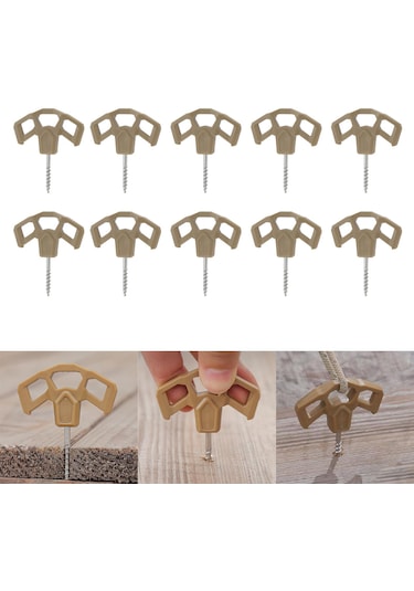 Suntek 10 Adet Kamp Güverte Çivileri Açık Tırmanma Haki Haki