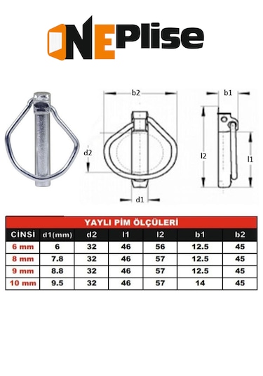 6 Mm Traktör Pimi Yaylı Pim Kaliteli Çelik 100 Adet