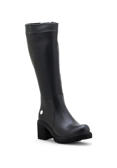 Mammamia D23kc-2075 Hakiki Deri Kadın Çizme Siyah