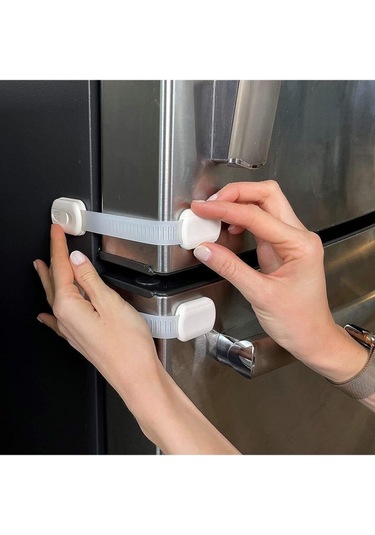 Iz Bırakmaz Yapışkanlı Ayarlanabilir Boyut Çok Amaçlı Dolap Ve Kapı Kilidi Bebek Güvenlik Çok Renkli
