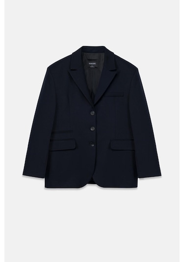 Thalure Kadın Lacivert Oversize Blazer Lacivert
