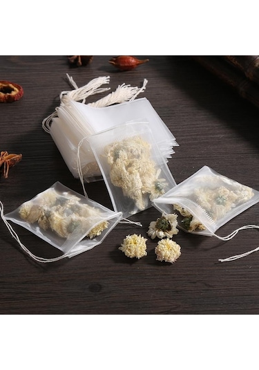 Jms 100/50/10 Adet Tek Kullanımlık Dokunmamış Kumaş Baharat Filtreleri Çay Poşetleri 8x10cm 50 Beyaz