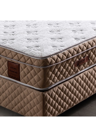 Setaymobilya Ortopedik Yatak,  Diamond Açık Kahve Ortopedik Yaylı Yatak