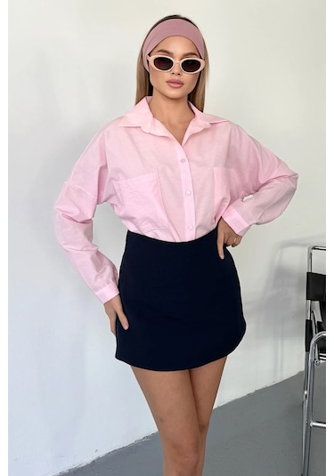 Jee Lee Kadın Çift Cepli Uzun Kollu Gömlek Pembe - 26y 2013 Pembe