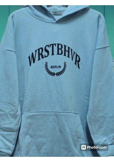 Kozia Outdoors Malkoçbey Baskılı Oversize Unisex Kapüşonlu Swetşhirt Mavi Mavi