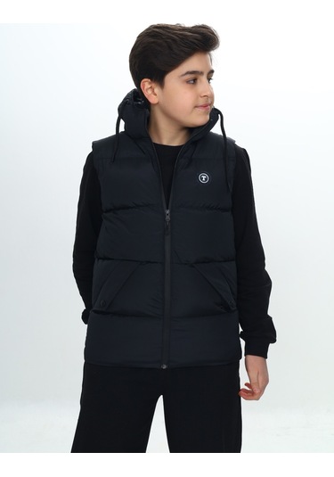 14093 Toontoy Erkek Çocuk Göğsü Armalı Şişme Yelek 14093 Siyah