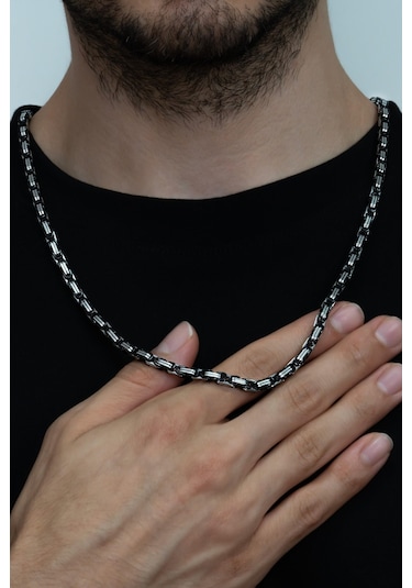 Kral Erkek Çelik Zincir Kolye 5 Mm 55 Cm 5 Renk Ck11 Beyaz