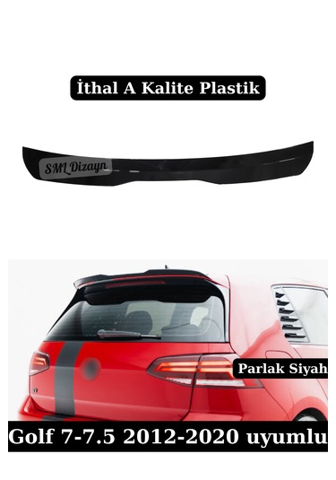 Golf 7-7.5 Yarasa Spoiler Spoyler İthal Parlak Siyah 2012-2020 Pl