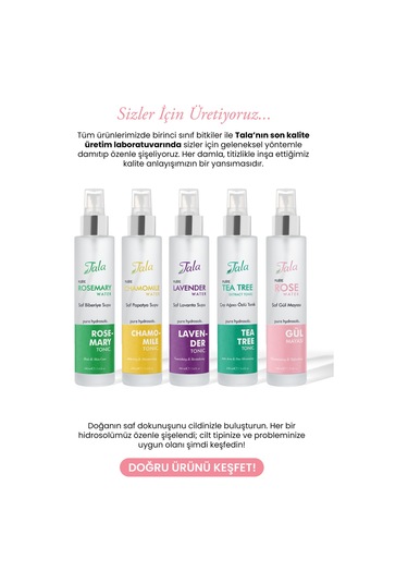Tala Gül Mayası Gözenek Sıkılaştırıcı Aydınlatıcı Ve Arındırıcı %100 Saf Gül Suyu Tonik 100 ML