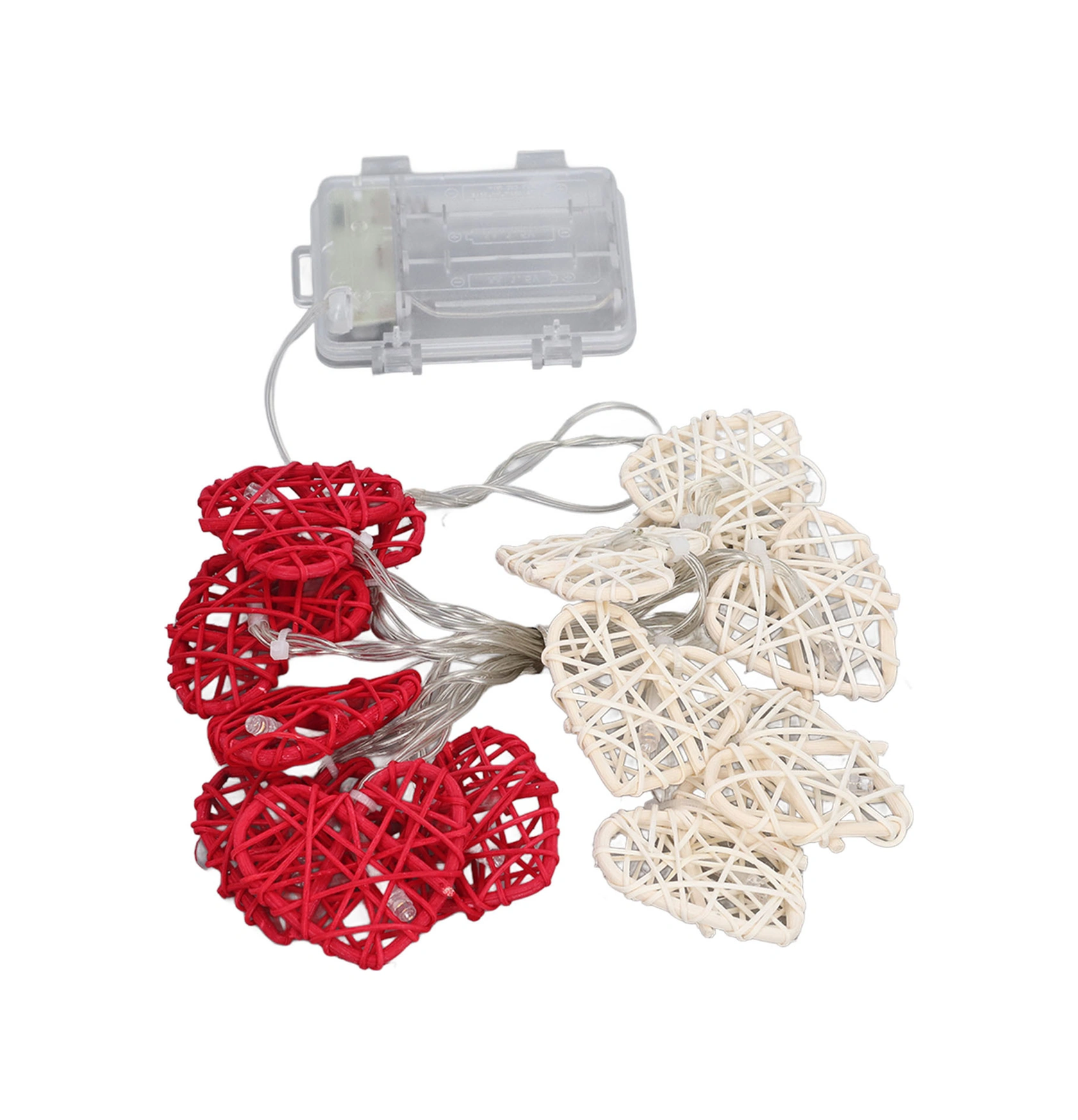 Geeroyoo Güvenilir Rattan Kalp Işıklı Zincir, 14 Led Isı Işığı, 3xaa Pil İle Çalışır, Ev Dekorasyonu, Nikah Ve Sevgililer Günü İçin Diğer