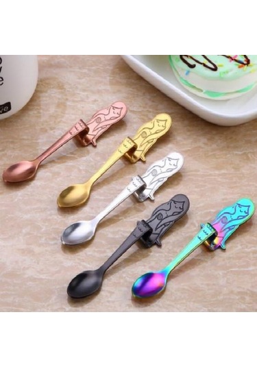 Altın Denizkızı Çay Kaşığı Paslanmaz Çelik Yaratıcı Çay Kahve Kaşığı