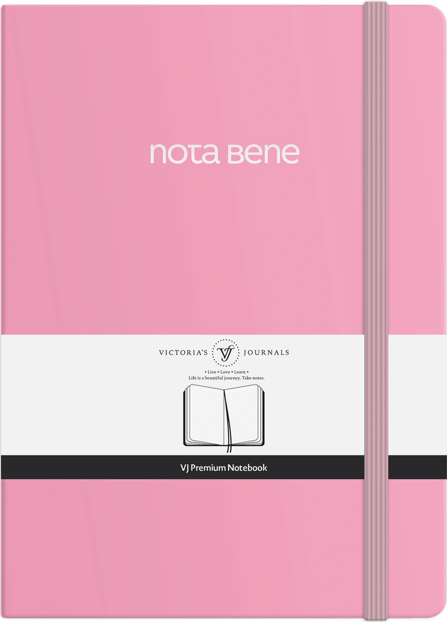 Nota Bene Premium Sert Kapak Defter, 21x29 Cm, Çizgili Pembe