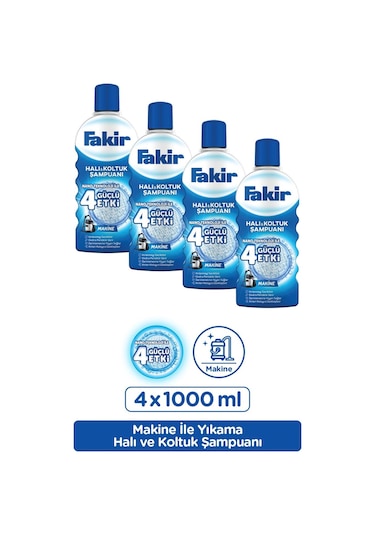 Fakir Nano Teknoloji İle Makine Halı Ve Koltuk Şampuanı 4 x 1 L