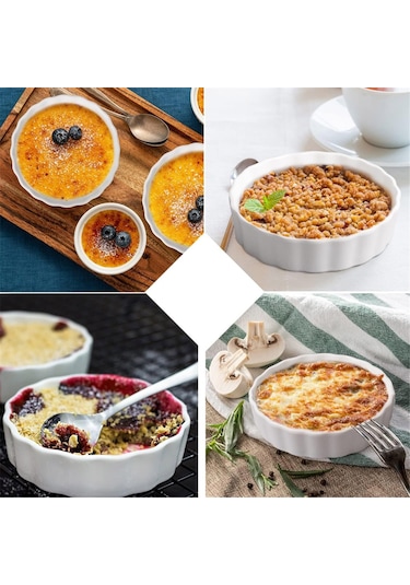 Xurunkeji 5 Oz Creme Brulee Kapları, Yuvarlak Yivli Kiş Kapları, Tart Tepsisi, Fırında Pişirmeye Uygun Kaplar, Sufle, 6'lı Paket Kaplar Beyaz Xurunkeji 5 Oz Creme Brulee Kapları, Yuvarlak Yivli Kiş Kapları, Tart Tepsisi, Fırında Pişirmeye Uygun Kaplar, Sufle, 6'lı Paket Kaplar Beyaz
