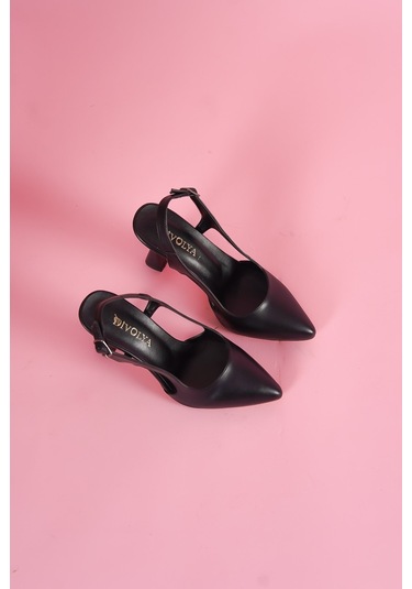Duck Siyah Yanları Açık Topuklu Ayakkabı