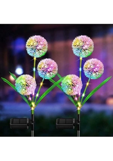 Besthome1 3 Başlı Güneş Enerjili Bahçe Yol Işığı, 2 Kutulu, Renk Değişen, Ip44 Su Geçirmez