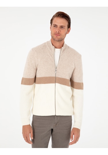 Pierre Cardin Erkek Ekru Hırka Triko 50296434-vr019 Ekru