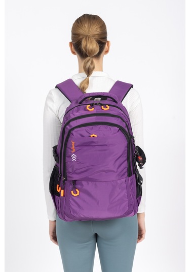 Fermuarlı Geniş Bölmeli Spor & Okul Sırt Çantası Hafif, Ergonomik Ve Dayanıklı Tasarım - Mor Mor