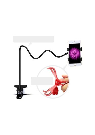 Padalink 85cm Esnek Telefon Tutucu, Ev/ofis Kullanıma Uygun, Açı-yükseklik Ayarlanabilir, Mümkün Her Telefon İçin Siyah Stant