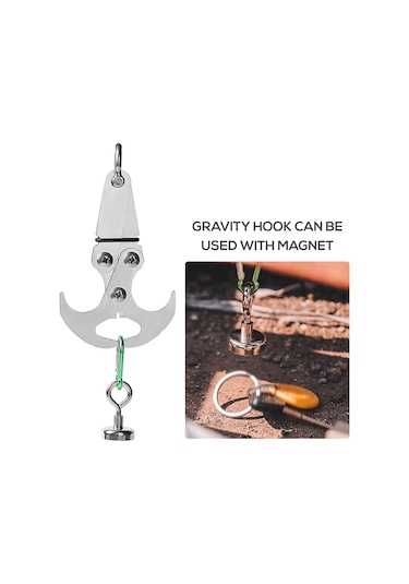 Neevoyu Stainless Steel Çift Fonksiyonlu Mıknatıslı Toplayıcı: 30kg Yüke Dayanıklı, Otomatik Açılabilir, Kamp Ve Acil Durumlar İçin Çok Renkli