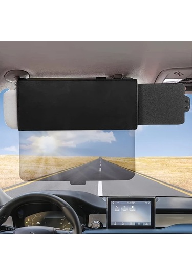 Boatshop1 1 Adet Siyah Ultra İnce Güneşlik Fermuarlı Kaydırma Uv Koruma Anti Parlama Pc Lens Güvenli Sürüş Modern Araba Aksesuarı