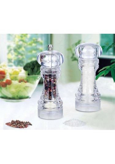 Kaya Tuzu Karabiber Baharat Öğütücü Baharat Değirmeni Tuzluk Şeffaf