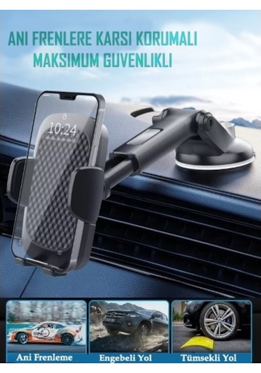 Batcell Araç İçi Uzayan Ayarlanabilir Vantuzlu Telefon Tutucu