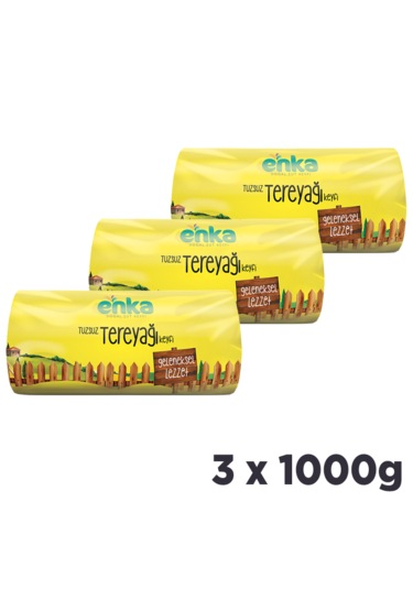 Enka Süt Tereyağı Tuzsuz Rulo 3'lü - 1 Kg